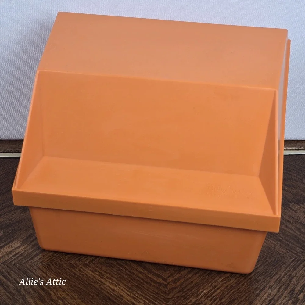 Vintage‎ Recipe Box 70s Betty Crocker Orange Storage Kitchen Decor Large 9x8x6